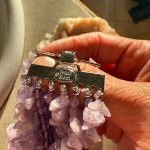 Bloch Purple Beaded Bracelet with Silver Accents